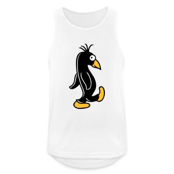 Pinguin läuft ulkig dumm guckt lustig doof albern - Männer Tank Top atmungsaktiv - Weiß - Vorne - Nick (188cm)