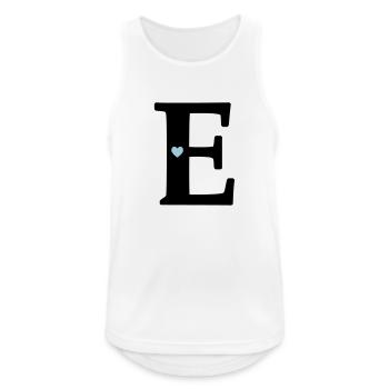 Buchstabe E Anfangsbuchstabe - Männer Tank Top atmungsaktiv - Weiß - Vorne - Nick (188cm)