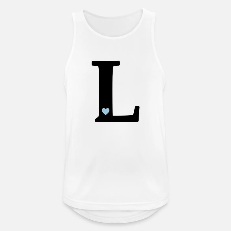 Buchstabe L Anfangsbuchstabe - Männer Tank Top atmungsaktiv - Weiß
