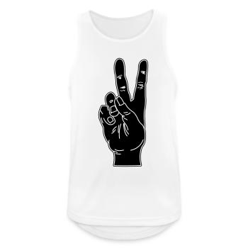 Black hand gesture peace - Men's Breathable Tank Top - white - Front - Nick (188cm)