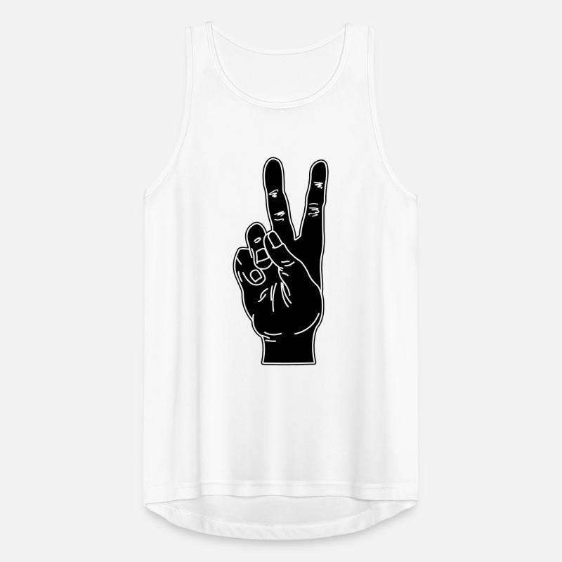 Black hand gesture peace Men's Breathable Tank Top