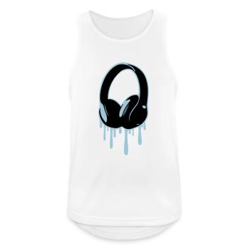 Kopfhörer liquid blau flüssig Musik Headphones - Männer Tank Top atmungsaktiv - Weiß - Vorne - Nick (188cm)