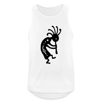 Porte-bonheur indien Kokopelli - Débardeur respirant Homme - blanc - Devant - Nick (188cm)