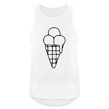 Emoji Ice Cream Sketch Stickers Crème Glacée - Débardeur respirant Homme - blanc - Devant - Nick (188cm)