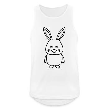 Bande dessinée de lapin - Débardeur respirant Homme - blanc - Devant - Nick (188cm)