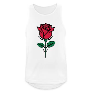 Rose - Männer Tank Top atmungsaktiv - Weiß - Vorne - Nick (188cm)
