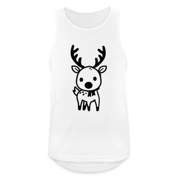 Hirsch - Männer Tank Top atmungsaktiv - Weiß - Vorne - Nick (188cm)