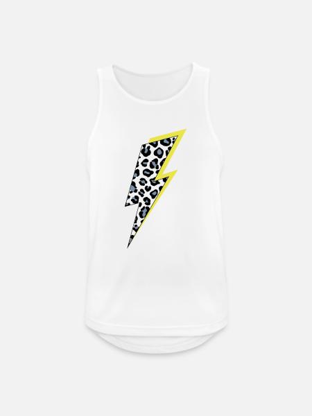 Lightning Leopard Pattern with Neon Shadow - Men's Breathable Tank Top - white