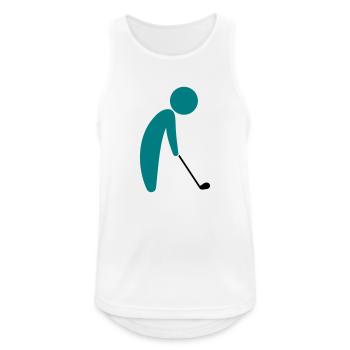 Ein Golfspieler kurz vor dem Abschlag - Männer Tank Top atmungsaktiv - Weiß - Vorne - Nick (188cm)