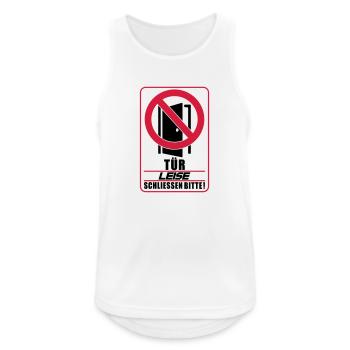 Farben änderbar | Tür leise schließen bitte - Männer Tank Top atmungsaktiv - Weiß - Vorne - Nick (188cm)