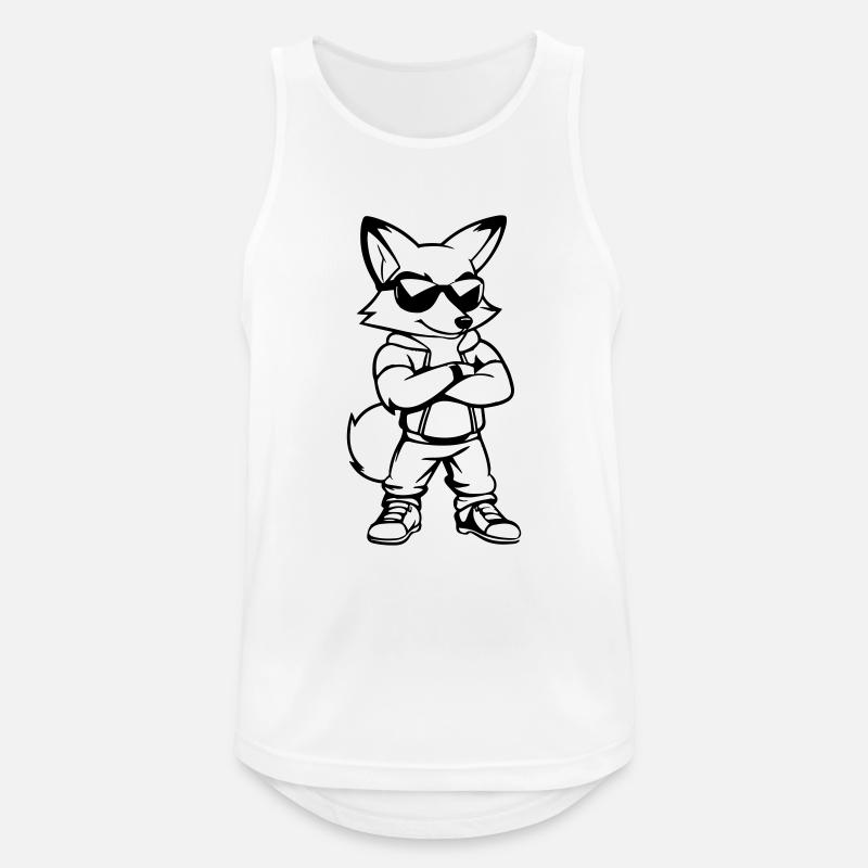 Fox Comic Sunglasses - Men's Breathable Tank Top - white