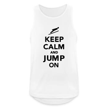 Skispringen - Männer Tank Top atmungsaktiv - Weiß - Vorne - Nick (188cm)