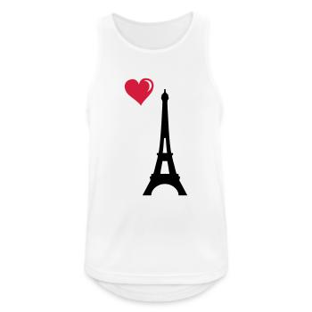 tour Eiffel love - Débardeur respirant Homme - blanc - Devant - Nick (188cm)