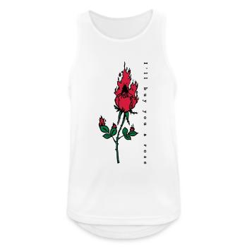 Imprimer Rose Brûler - Débardeur respirant Homme - blanc - Devant - Nick (188cm)