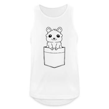 Unterwegs Hemdtasche Hamster Design - Männer Tank Top atmungsaktiv - Weiß - Vorne - Nick (188cm)