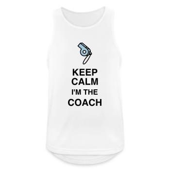 Coach / Coaching / Trainer / Sport - Männer Tank Top atmungsaktiv - Weiß - Vorne - Nick (188cm)
