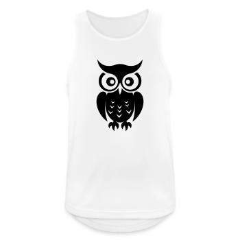 Eule - Männer Tank Top atmungsaktiv - Weiß - Vorne - Nick (188cm)