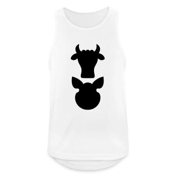 Schädel Rind Schwein - Männer Tank Top atmungsaktiv - Weiß - Vorne - Nick (188cm)