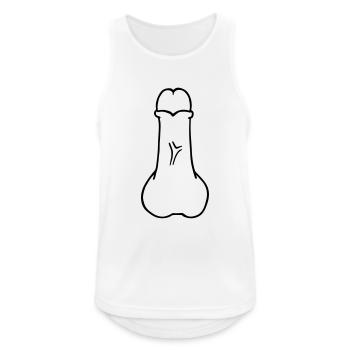 bite penis queue sexe - Débardeur respirant Homme - blanc - Devant - Nick (188cm)