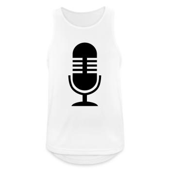 mic_01 - Männer Tank Top atmungsaktiv - Weiß - Vorne - Nick (188cm)