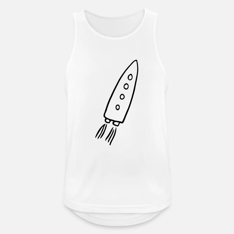 rakete - Männer Tank Top atmungsaktiv - Weiß