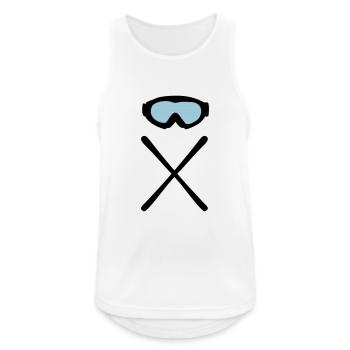 Skier & Skibrille - Männer Tank Top atmungsaktiv - Weiß - Vorne - Nick (188cm)