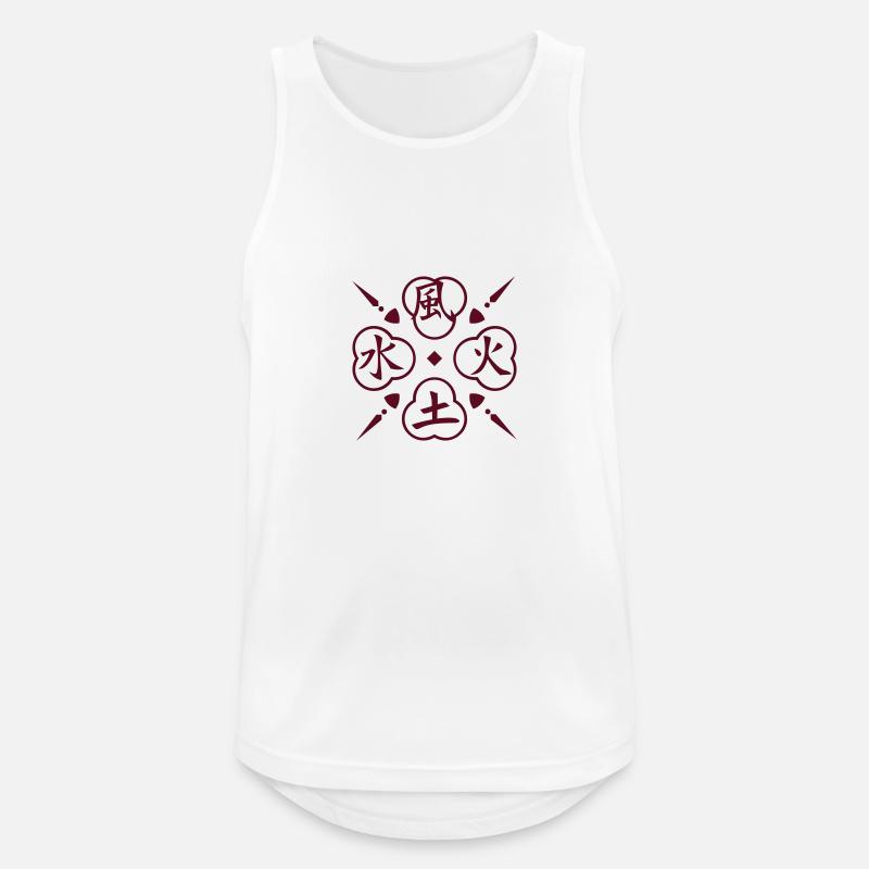 Vier Elemente / 4 elements (1c) - Männer Tank Top atmungsaktiv - Weiß