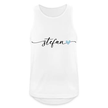 Stefan Name Calligraphie Police - Débardeur respirant Homme - blanc - Devant - Nick (188cm)