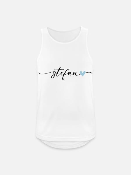Stefan Name Calligraphy Font - Men's Breathable Tank Top - white