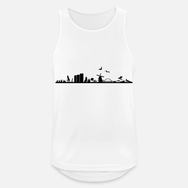 Skyline - Fehmarn - Männer Tank Top atmungsaktiv - Weiß