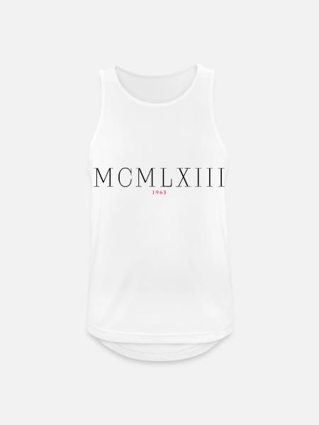 Romertal Fødselsår 1963 - Herre tanktop åndbar - hvid