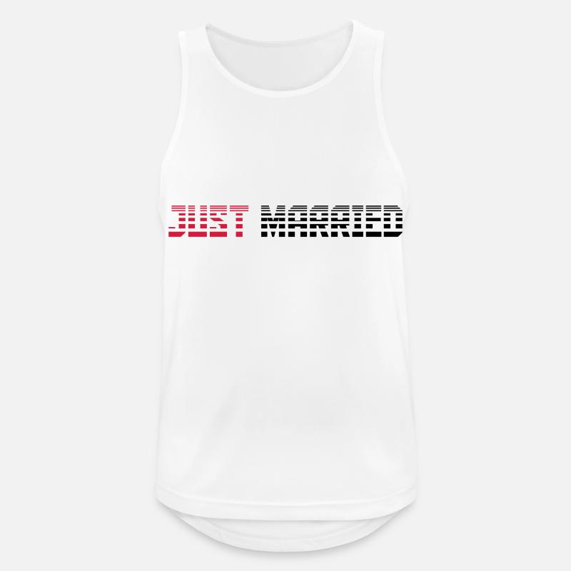 Just Married Text Logo Design - Männer Tank Top atmungsaktiv - Weiß