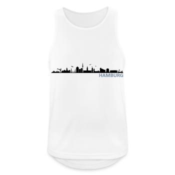 Skyline - Hamburg - Männer Tank Top atmungsaktiv - Weiß - Vorne - Nick (188cm)