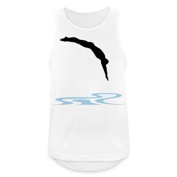 Schwimmer, Schwimmen - Männer Tank Top atmungsaktiv - Weiß - Vorne - Nick (188cm)
