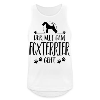 DER MIT FOXTERRIER Hundespruch Hund Wilsigns - Männer Tank Top atmungsaktiv - Weiß - Vorne - Nick (188cm)