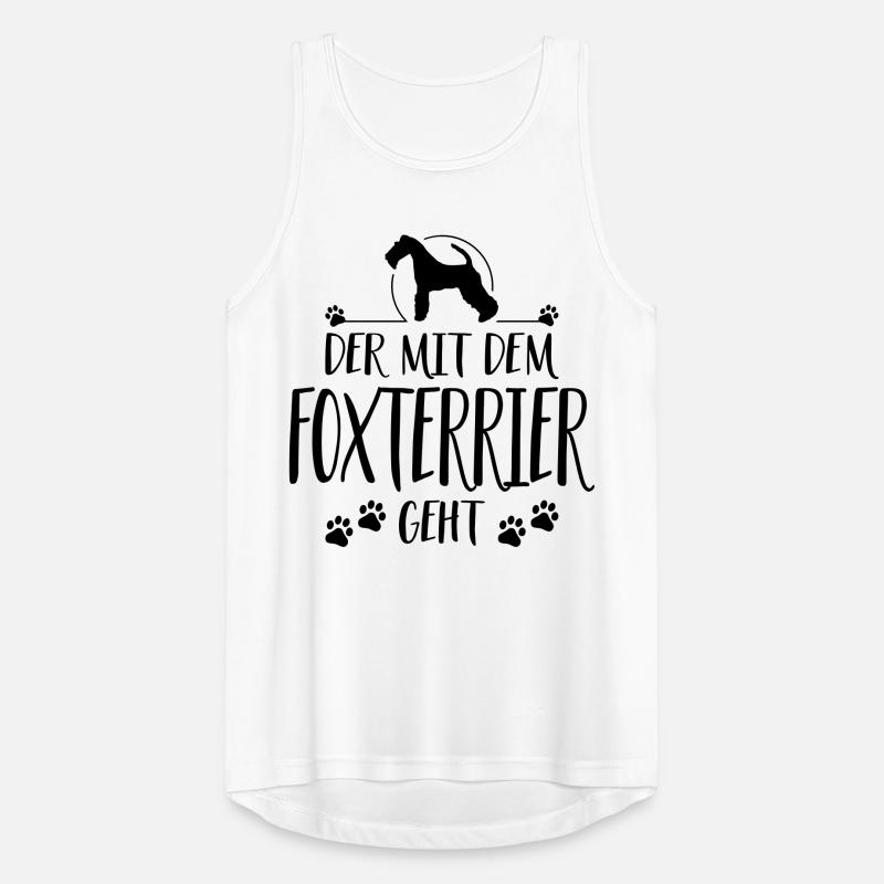 DER MIT FOXTERRIER Hundespruch Hund Wilsigns Männer Tank Top atmungsaktiv