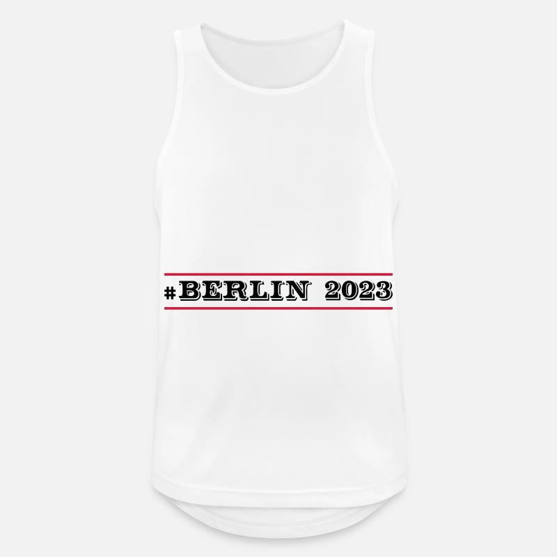 Berlin 2023 - Männer Tank Top atmungsaktiv - Weiß