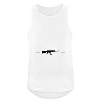 Rifle icon line - Men's Breathable Tank Top - white - Front - Nick (188cm)