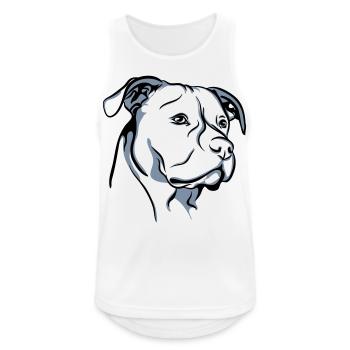 AMERICAN STAFFORDSHIRE TERRIER Staffy Wilsigns - Débardeur respirant Homme - blanc - Devant - Nick (188cm)