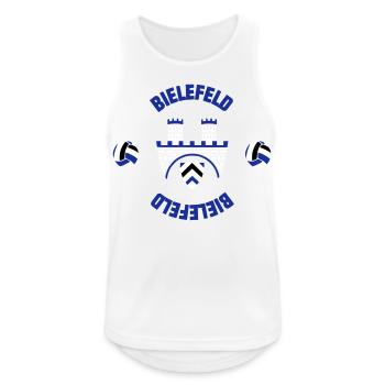 Bielefeld (ID: 001013) - Männer Tank Top atmungsaktiv - Weiß - Vorne - Nick (188cm)