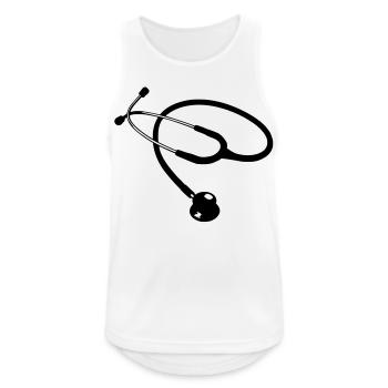Stethoskop Arzt - Männer Tank Top atmungsaktiv - Weiß - Vorne - Nick (188cm)