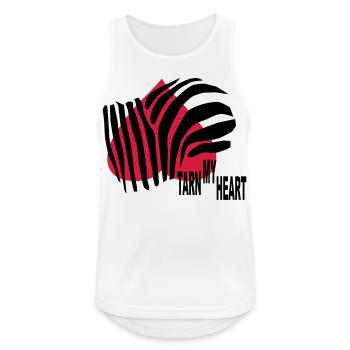 Tarn my Heart im Zebra Muster - Männer Tank Top atmungsaktiv - Weiß - Vorne - Nick (188cm)