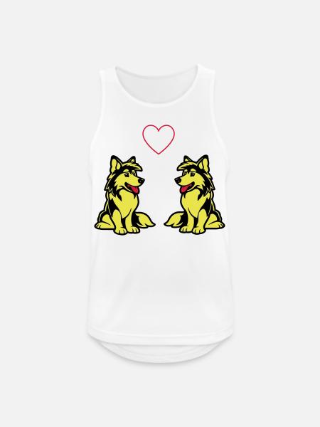 Dog Comic Dog Love - Men's Breathable Tank Top - white