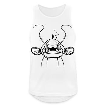 Wels - Männer Tank Top atmungsaktiv - Weiß - Vorne - Nick (188cm)