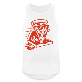 Pizza chaude avec lunettes de soleil - Fast-food Fun - Débardeur respirant Homme - blanc - Devant - Nick (188cm)