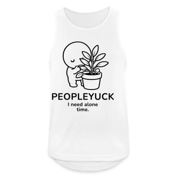 Peopleyuck – I Need Alone Time | Introvert Mood - Männer Tank Top atmungsaktiv - Weiß - Vorne - Nick (188cm)