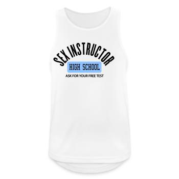 sex instructor by wam - Männer Tank Top atmungsaktiv - Weiß - Vorne - Nick (188cm)