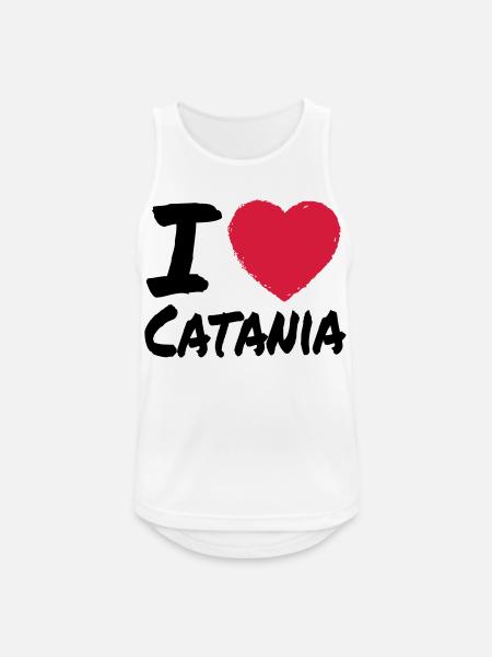 I Love Catania - Männer Tank Top atmungsaktiv - Weiß