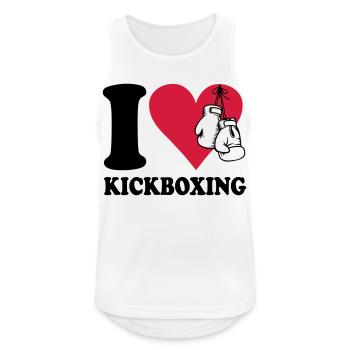 I love kickboxing - Männer Tank Top atmungsaktiv - Weiß - Vorne - Nick (188cm)