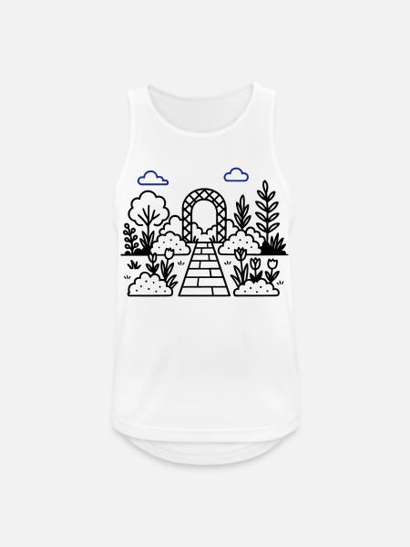Garden Nursery Logo - Men's Breathable Tank Top - white